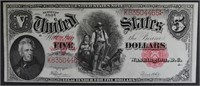 1907 $5 LEGAL TENDER "WOODCHOPPER"