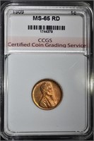 1909 LINCOLN CENT CCGS GEM BU RD