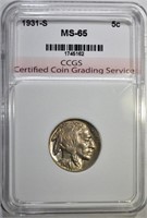 1931-S BUFFALO NICKEL CCGS GEM BU