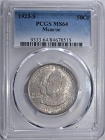 1923-S MONROE 50c PCGS MS64