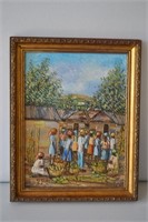 Original Oil Haitian Artist M. Michel