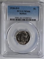 1938-D/S BUFFALO NICKEL PCGS MS66