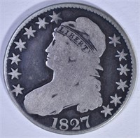 1827 BUST HALF DOLLAR, O-136, VG