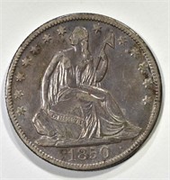 1850-O SEATED HALF DOLLAR, XF/AU