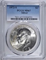 1972-S SILVER EISENHOWER DOLLAR PCGS MS-67