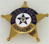 ENAMELED 5 PT RETIRED CHICAGO POLICE LODGE NO. 7 S