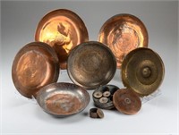 Middle Eastern copper and bronze dishes