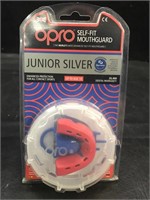New Opro Junior Silver Self Fit Mouthguard. 0-10