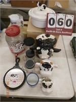 Lot of Cow Mugs, Dishes, Etc.