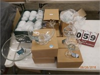 Lot of Assorted Clover-etched Glassware