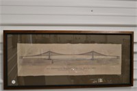 Framed Brooklyn Bridge Drawing
