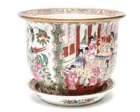 Asian Qing Marked Famille Rose Jardiniere