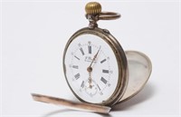Swiss Pocket Watch, Vintage with Silver Case