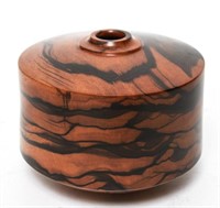 Dan Kvitka Turned Ebony Wood Vase Signed 1991