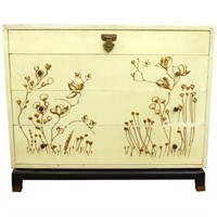 Asian Manner Commode / Chest Gold Floral Motif