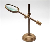 Magnifying Glass on Brass Adjustable Stand.