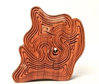 Carved Wood Puzzle Sculpture Art, 1970s