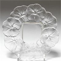 Lalique France Crystal "Pansies" Plate