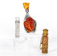 Three Perfume Scent Bottles, Two Sterling
