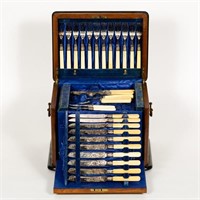 Cased Silver Service Fish Set, Knives and Forks