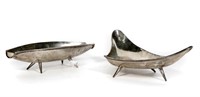 Two Modern Sterling Footed Dishes