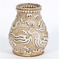 Moriage on Stone, Dragon Motif  Vase / Lamp Base