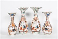 Four Japanese Figural Vases, 2 Pairs