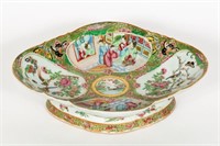 Chinese Rose Medallion Lobed Form Bowl