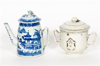 2 PCS Chinese Export Teapot and Covered Dish