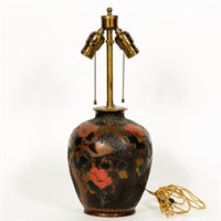 Japanese Cloisonne Floral & Bird Motif Table Lamp