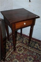 1840's Antique 1 Drawer Table w/ curly maple