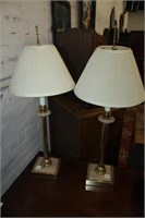 Pair Brass Lamps 29"tall