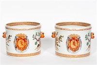 Pair, Chinese Armorial Cache Pots