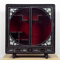 Japanese Black Lacquer & MOP Inlay Cabinet