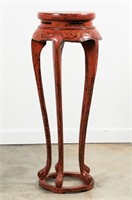 Japanese Red Lacquered Plant Stand