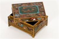 Japanese Cloisonne Box, Dragon Motif