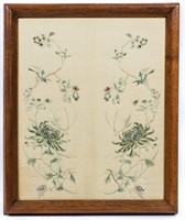 Chinese Embroidered Silk Textile, Praying Mantis