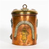 19th C. Mixed Metal Asian Lidded Jar