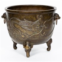 Japanese Footed Dragon Bronze Planter