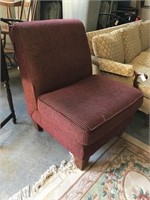 Maroon upholstered side chair