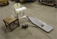 Vintage Metal Ironing Board, Approx 14"x54", High