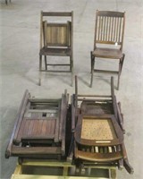 (8) Vintage Folding Wood Chairs