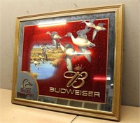 Budweiser Ducks Unlimited Mirror, Approx 34"x27"