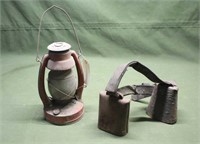 (2) Vintage Cow Bells & Oil Lantern