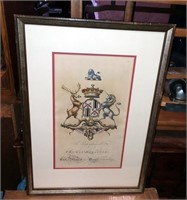 Coat of Arms Print; Framed