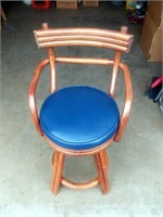 Bar Stool; Blue Seat