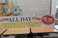 "All Day Breakfast" 96"x24" Metal Sign (London)