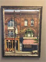 Signed Gerald Lazare "Painted City" Oil Canvas
