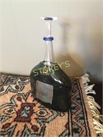 Decorative Signed Glass Bottle - 7"