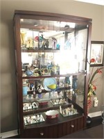 4 Tier Glass Front China Cabinet - 48 x 18 x 7